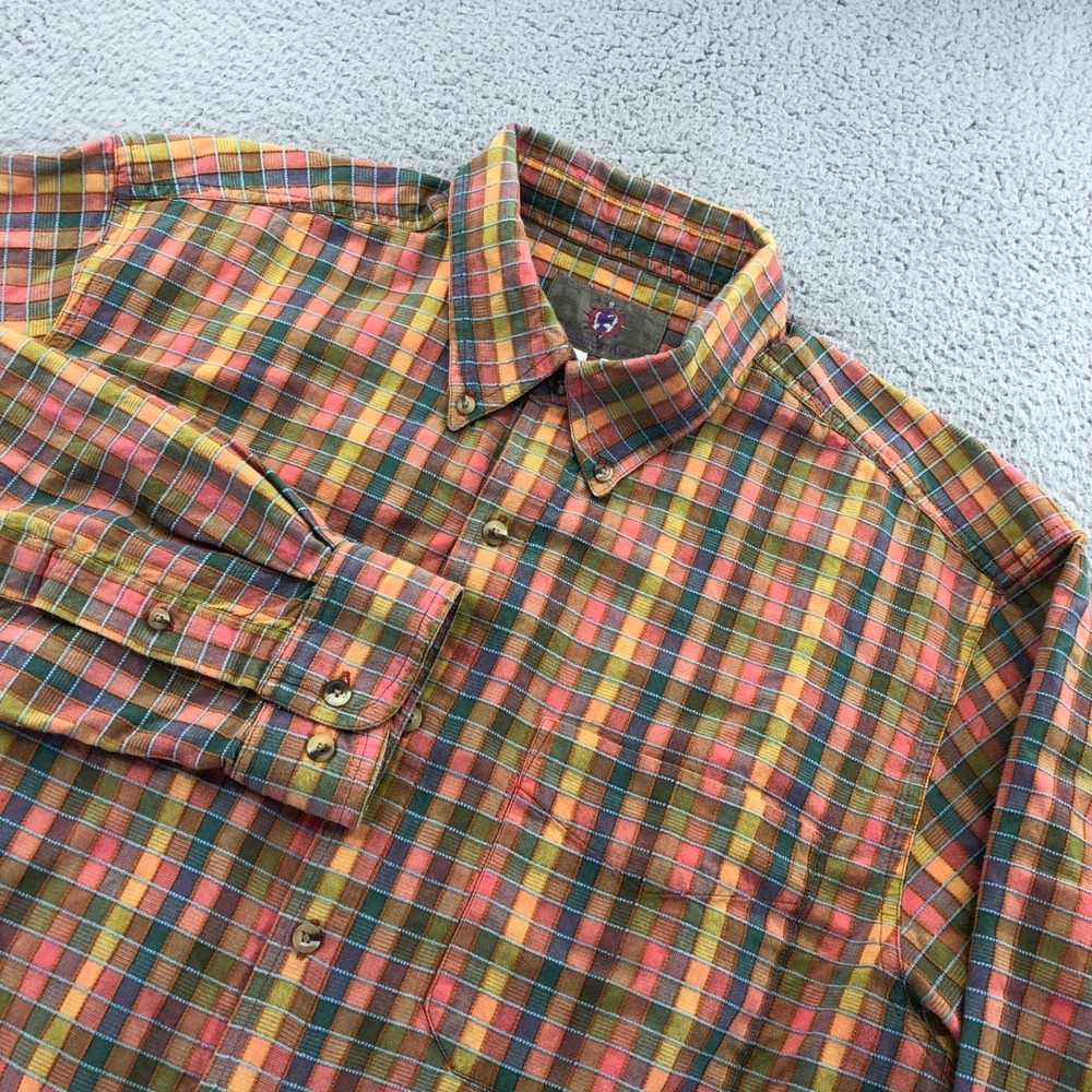 Territory Ahead Shirt Mens Large Pink  Blue Textured Woven Grind Patel Button